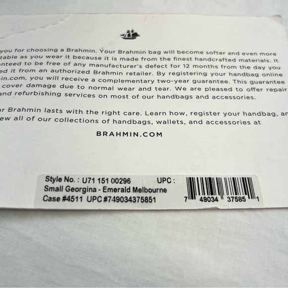 Brahmin Small Georgina in Emerald Green From The Melbourne Collection - Picture 11 of 12